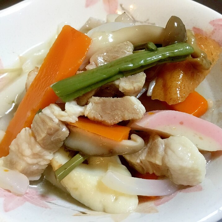 豚バラ肉ののっぺ 白だし レシピ 作り方 By まゆぱとら 楽天レシピ